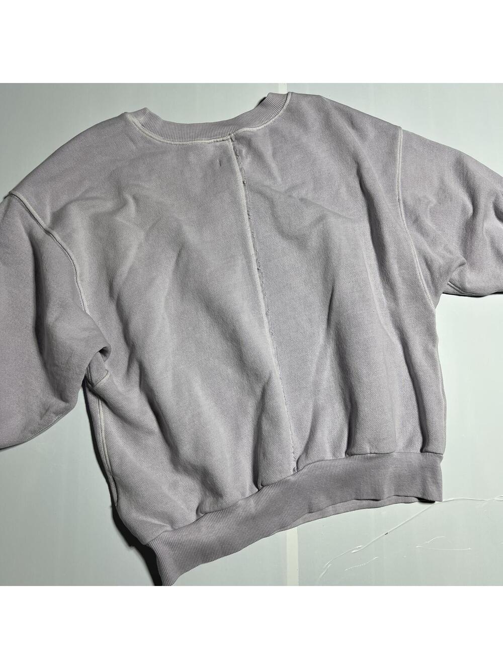 Pilcro Anthropologie Niki Bubble Sweatshirt Small Crewneck Lilac Light Purple - Picture 7 of 8